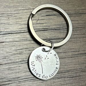 Silver Keychain with Engraved Charm